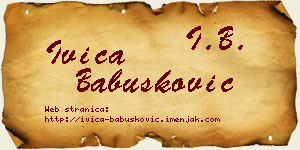 Ivica Babušković vizit kartica